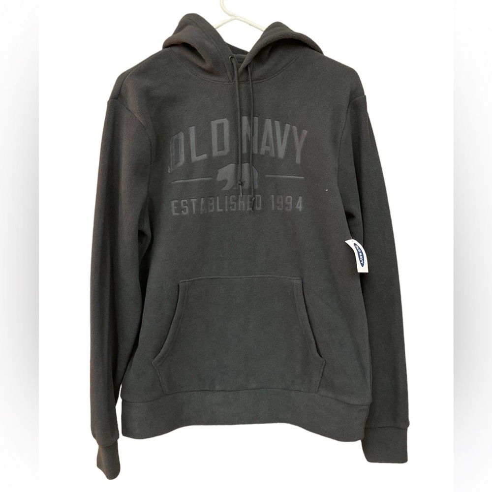 Men’s gray fleece pull over hoodie